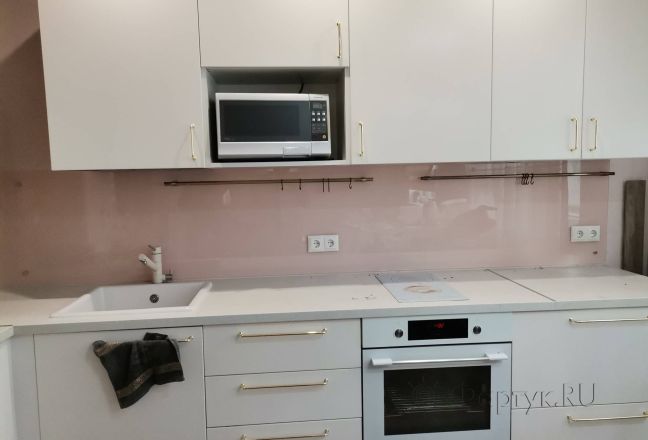 Фартук для кухни фото: однотонный цвет, заказ #ИНУТ-10588, Белая кухня.