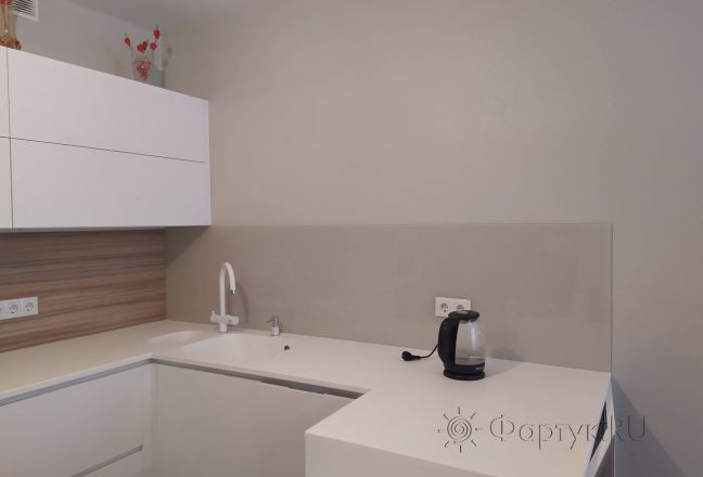 Фартук для кухни фото: однотонный цвет, заказ #ИНУТ-10915, Белая кухня.
