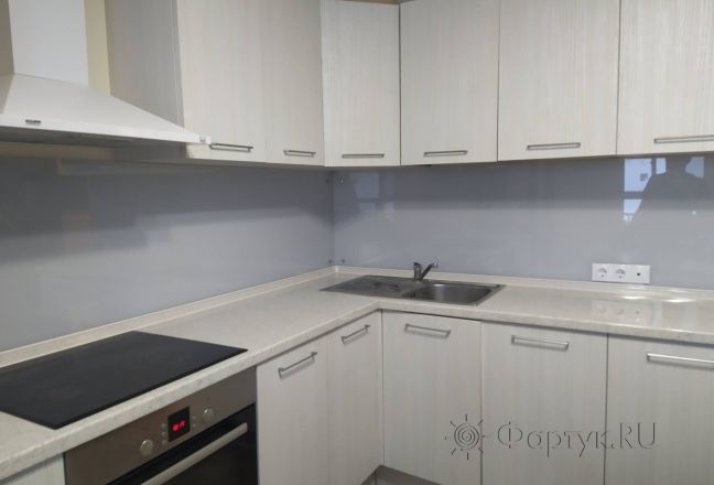 Фартук для кухни фото: однотонный цвет, заказ #ИНУТ-12084, Белая кухня.