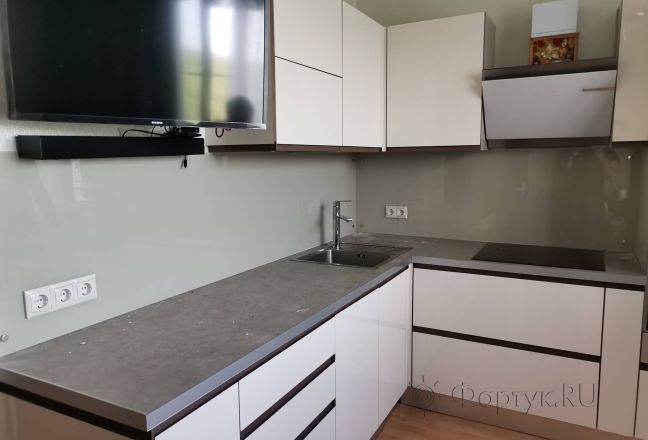 Фартук для кухни фото: однотонный цвет, заказ #ИНУТ-12579, Белая кухня.