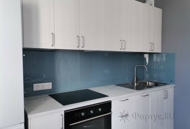 Фартук для кухни фото: однотонный цвет, заказ #ИНУТ-13577, Белая кухня.