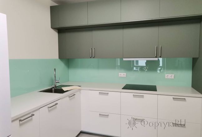 Скинали для кухни фото: однотонный цвет, заказ #ИНУТ-13616, Зеленая кухня.