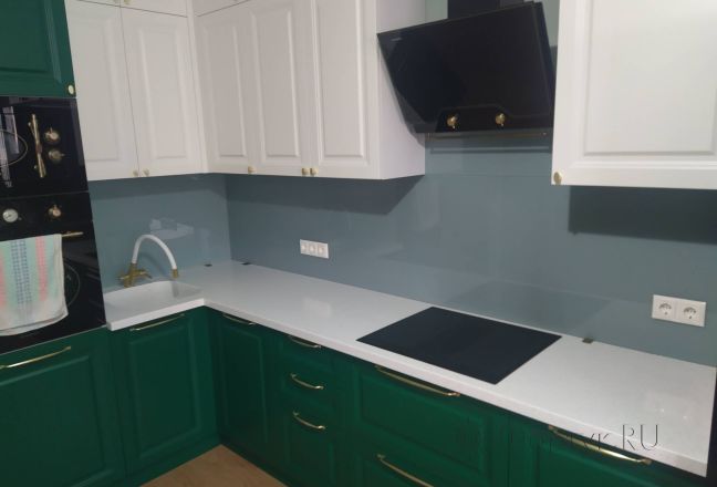 Скинали для кухни фото: однотонный цвет, заказ #ИНУТ-13919, Зеленая кухня.