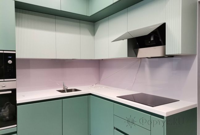 Скинали для кухни фото: однотонный цвет, заказ #ИНУТ-14314, Зеленая кухня.