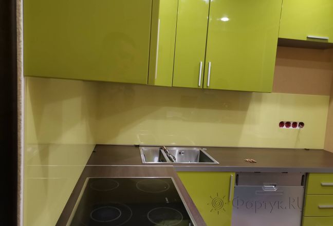 Скинали для кухни фото: однотонный цвет, заказ #ИНУТ-14152, Зеленая кухня.