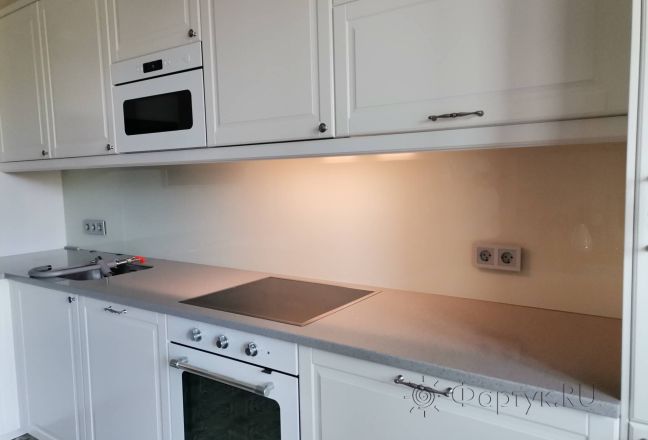 Фартук для кухни фото: однотонный цвет, заказ #ИНУТ-14548, Белая кухня.