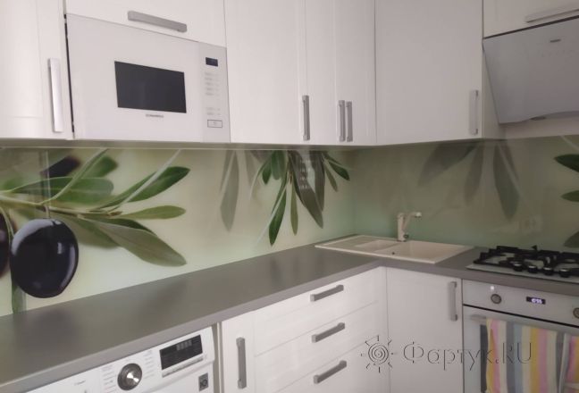 Фартук для кухни фото: оливковая ветвь, заказ #ИНУТ-13119, Белая кухня. Изображение 335172