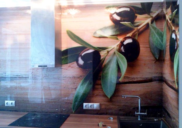 Фартук с фотопечатью фото: оливковая ветвь., заказ #НК-1224, Коричневая кухня.