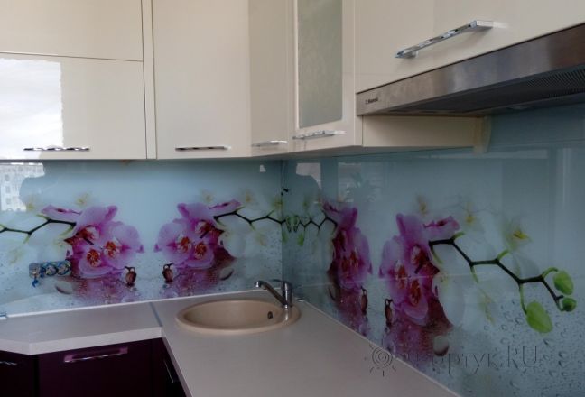 Фартук фото: орхидеи, заказ #УТ-1861, Фиолетовая кухня. Изображение 111312
