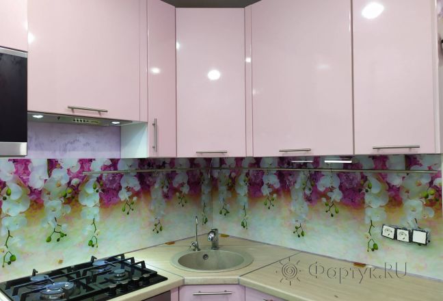 Фартук фото: орхидеи, заказ #ИНУТ-5963, Фиолетовая кухня. Изображение 300112