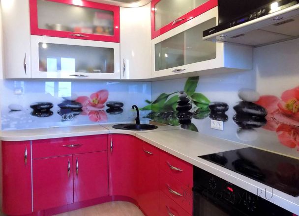 Фартук фото: орхидеи, заказ #УТ-283, Фиолетовая кухня.