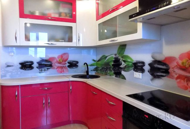 Фартук фото: орхидеи, заказ #УТ-283, Фиолетовая кухня.