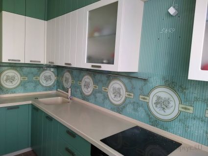 Скинали для кухни фото: орнамент, заказ #ИНУТ-6545, Зеленая кухня.
