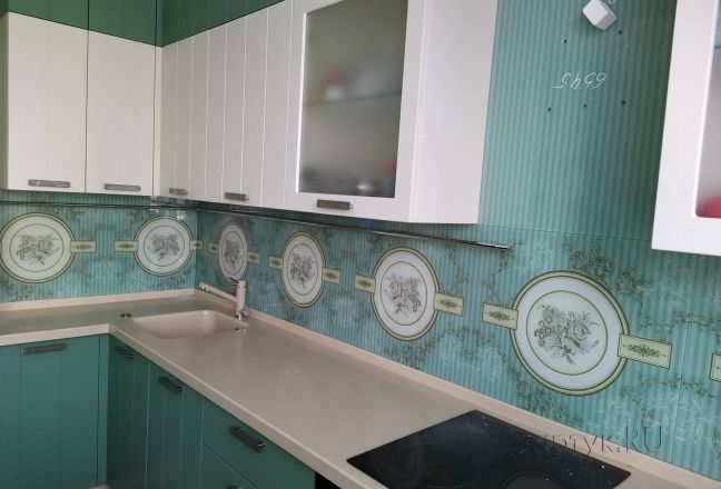 Скинали для кухни фото: орнамент, заказ #ИНУТ-6545, Зеленая кухня. Изображение 212510