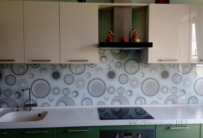 Скинали для кухни фото: орнамент с кольцами., заказ #РРУТ-083, Зеленая кухня. Изображение 180790