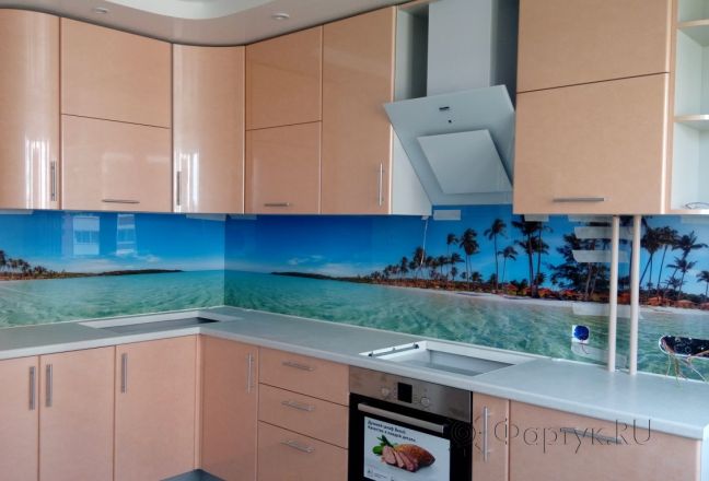 Фартук с фотопечатью фото: остров мечты, заказ #ГМУТ-104, Коричневая кухня. Изображение 201352