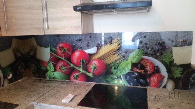 Фартук с фотопечатью фото: овощи и специи, заказ #УТ-2106, Коричневая кухня.