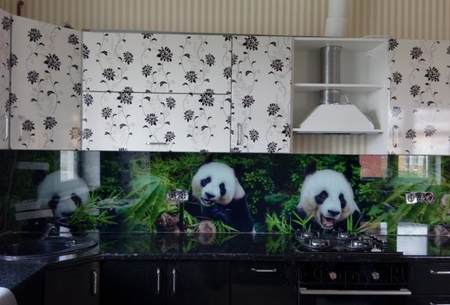 Скинали фото: панды, заказ #ГМУТ-090, Черная кухня. Изображение 85206 