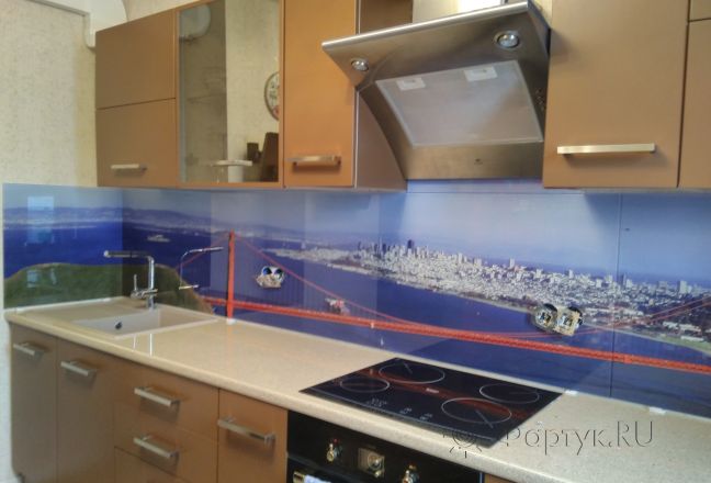 Фартук с фотопечатью фото: панорама моста сан-франциско, заказ #ИНУТ-463, Коричневая кухня. Изображение 80364