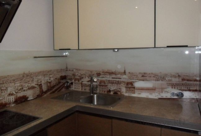 Фартук с фотопечатью фото: панорама парижа ., заказ #S-1263, Коричневая кухня. Изображение 110816