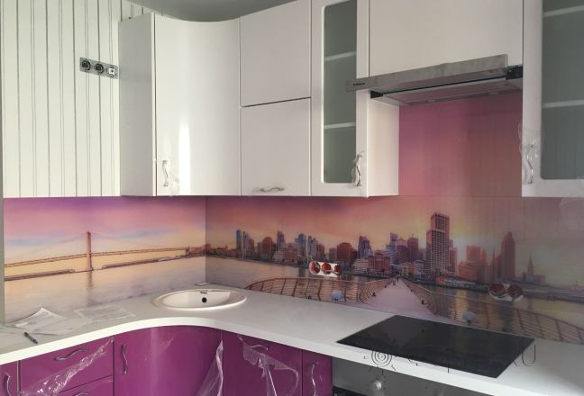 Фартук фото: панорама сан-франциско, заказ #КРУТ-578, Фиолетовая кухня. Изображение 196468