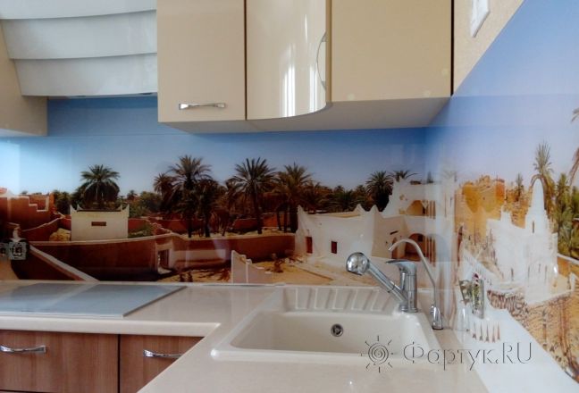 Фартук с фотопечатью фото: панорамный вид на крышах гадамес, оазис в ливии, заказ #ГМУТ-102, Коричневая кухня. Изображение 110896