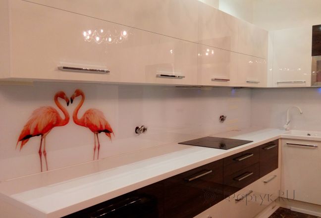 Фартук с фотопечатью фото: пара фламинго, заказ #ИНУТ-82, Коричневая кухня. Изображение 113402