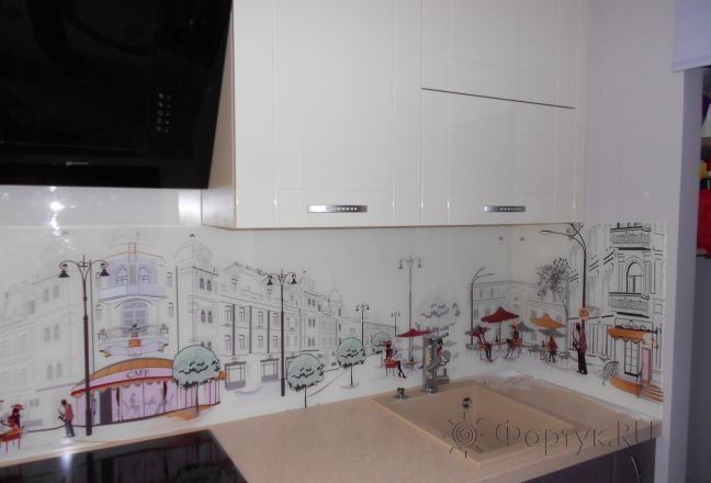 Стеновая панель фото: париж, заказ #УТ-1937, Серая кухня. Изображение 110830