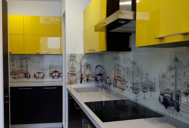 Скинали для кухни фото: париж, заказ #УТ-1840, Желтая кухня. Изображение 110830