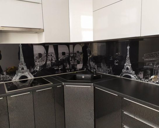 Скинали фото: париж - коллаж, заказ #ИНУТ-8393, Черная кухня.