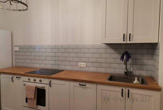 Фартук для кухни фото: плитка под кирпич, заказ #ИНУТ-10901, Белая кухня. Изображение 300522