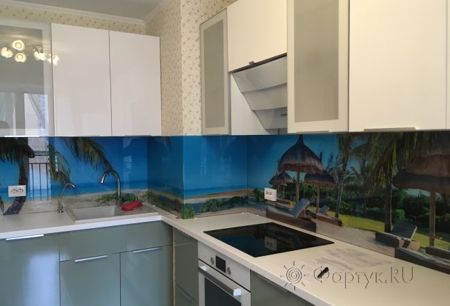 Стеновая панель фото: пляж, заказ #КРУТ-805, Серая кухня. Изображение 214714
