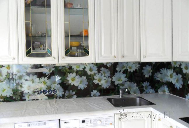 Фартук для кухни фото: полевые цветы ., заказ #SN-169, Белая кухня. Изображение 111860