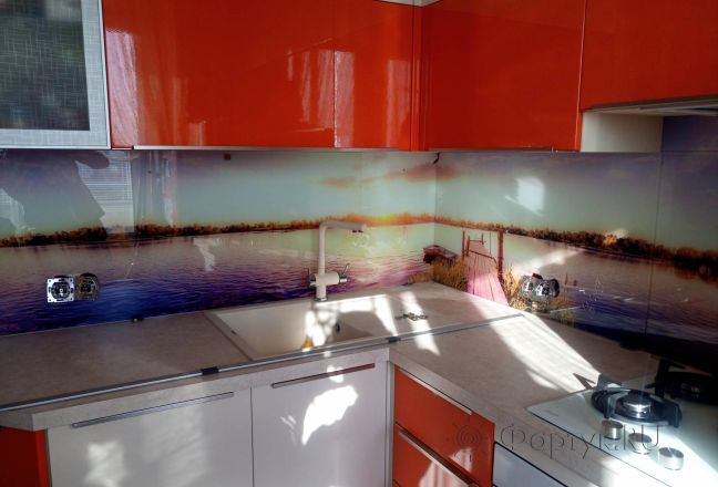 Фартук стекло фото: природный пейзаж, заказ #ИНУТ-4476, Оранжевая кухня. Изображение 185874