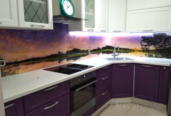 Фартук фото: природный пейзаж, заказ #ИНУТ-4919, Фиолетовая кухня. Изображение 82202