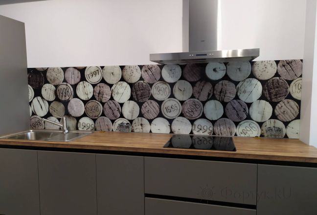 Стеновая панель фото: пробки от винных бутылок, заказ #ИНУТ-5766, Серая кухня. Изображение 227592