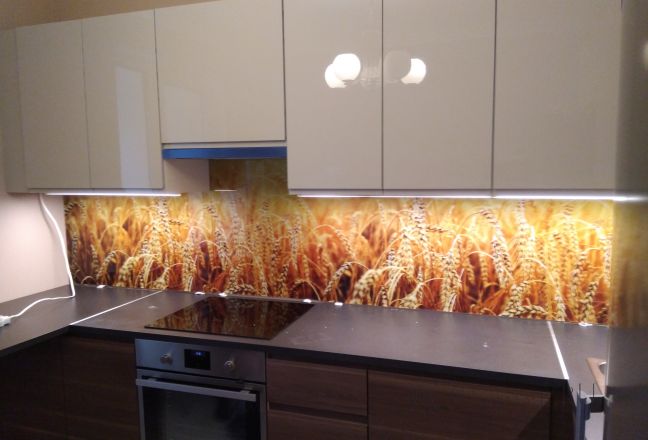 Фартук с фотопечатью фото: пшеничное поле на закате, заказ #ИНУТ-749, Коричневая кухня. Изображение 180964