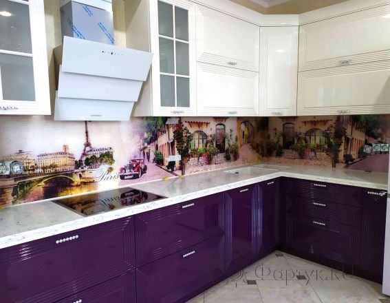 Фартук фото: ретро-коллаж, заказ #ИНУТ-3547, Фиолетовая кухня.