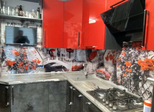 Скинали фото: ретро-скинали, заказ #ИНУТ-2381, Красная кухня.
