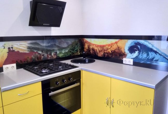 Скинали для кухни фото: рисунок, заказ #ИНУТ-2302, Желтая кухня.