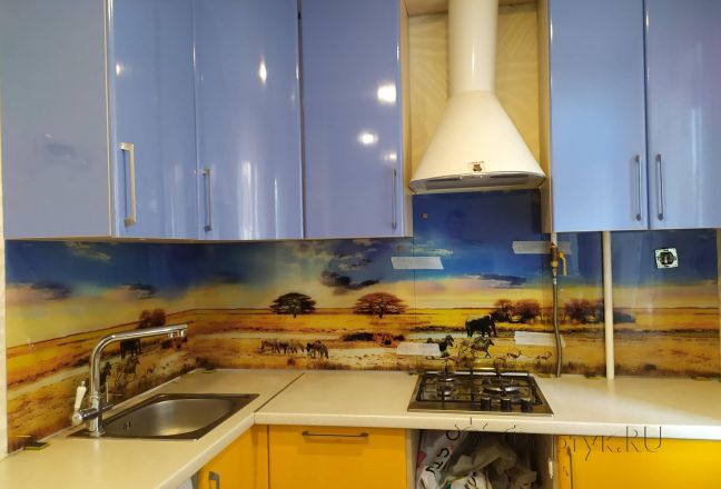 Скинали для кухни фото: сафари, заказ #ИНУТ-7590, Желтая кухня. Изображение 113466