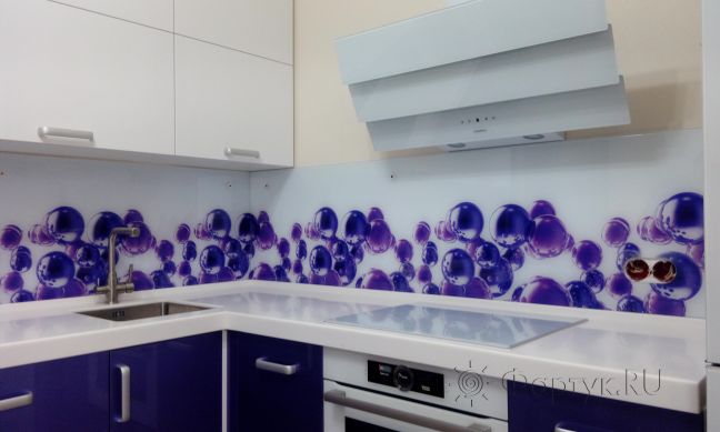 Фартук фото: сферы, заказ #ИНУТ-118, Фиолетовая кухня.