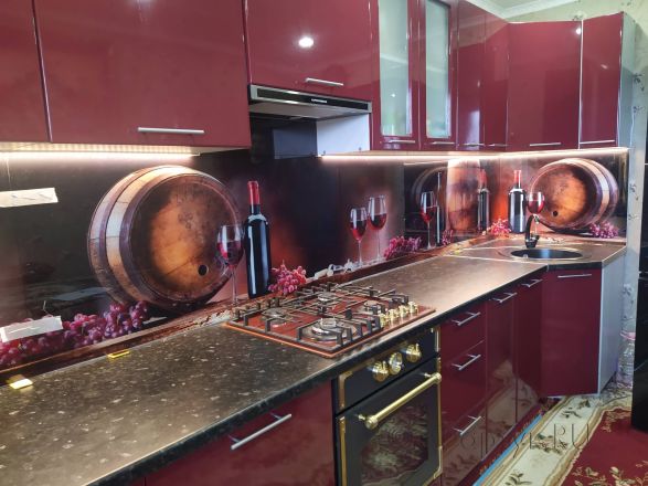 Скинали фото: сочетание красного вина и винограда, заказ #ИНУТ-9530, Красная кухня.