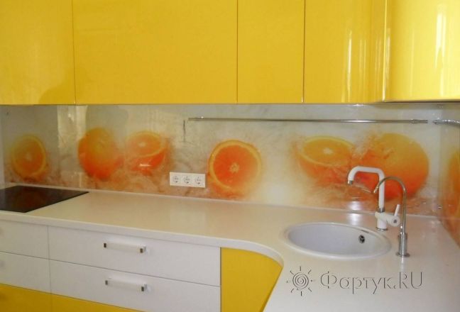 Скинали для кухни фото: сочные апельсины., заказ #S-1301, Желтая кухня. Изображение 112086