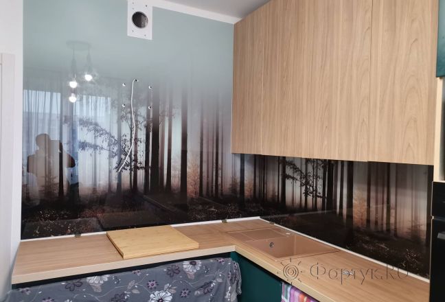 Фартук с фотопечатью фото: сосновый лес в тумане, заказ #ИНУТ-14904, Коричневая кухня. Изображение 334748