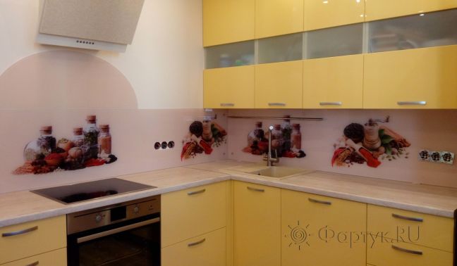 Скинали для кухни фото: специи, заказ #УТ-844, Желтая кухня.