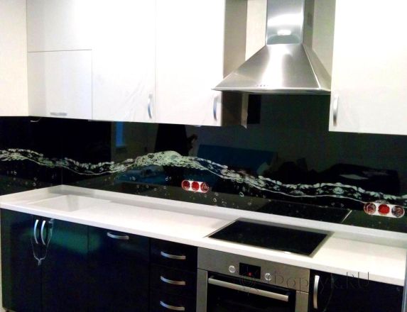 Скинали фото: струя воды., заказ #S-965, Черная кухня.