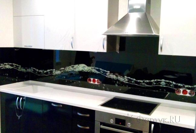 Скинали фото: струя воды., заказ #S-965, Черная кухня.