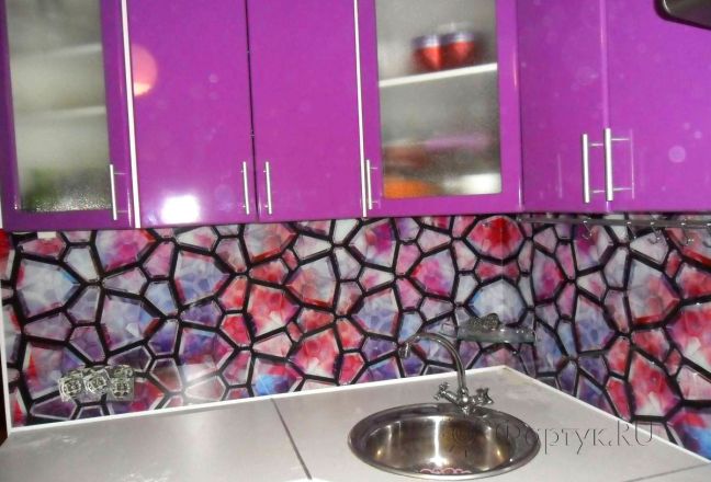 Фартук фото: текстура фиолетовых и лиловых камней, заказ #SN-126, Фиолетовая кухня. Изображение 110452