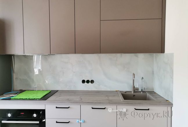 Фартук с фотопечатью фото: текстура мрамора, заказ #ИНУТ-9246, Коричневая кухня.
